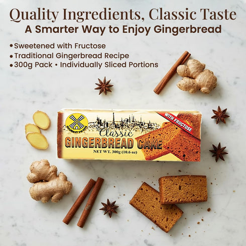 Gourmet Sweets Classic Gingerbread Cake with Fructose - Traditional Gingerbread Treats with Soft Texture for Daily Tea