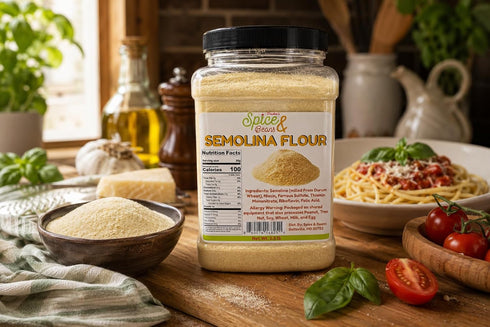 2.5 lbs Semolina Flour | Premium Durum Wheat Flour for Homemade Pasta, Bread, Pizza Dough & Baking | Fine Ground | Bulk