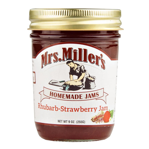 CPG.IO 9 (Pack 6) Mrs. Miller's Rhubarb Strawberry Jam Ounce