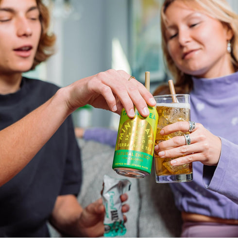 Pack 120mg 12 oz (12-Pack) Organic Sparkling Yerba Mate, Unsweetened Yerba Mate Tea Variety by Tama Tea - Sugar Free