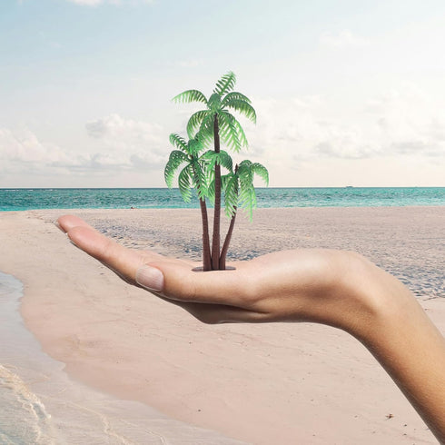10Pcs Miniature Coconut Palm Tree Model Artificial Greenery Plant Decoration DIY Train Railway Building Diorama Sandbox