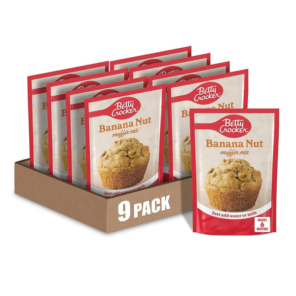 Betty Crocker Banana Nut Muffin Mix, Made With Walnuts, 6.4 oz. (Pack