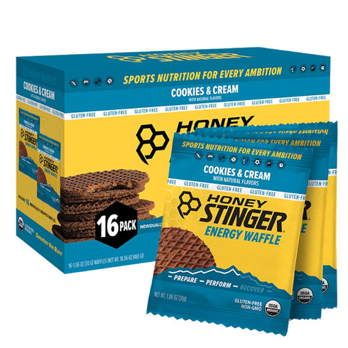 Honey Stinger Organic Gluten Free Cookies & Cream Waffle - 16 Waffles, 16.96 Ounce