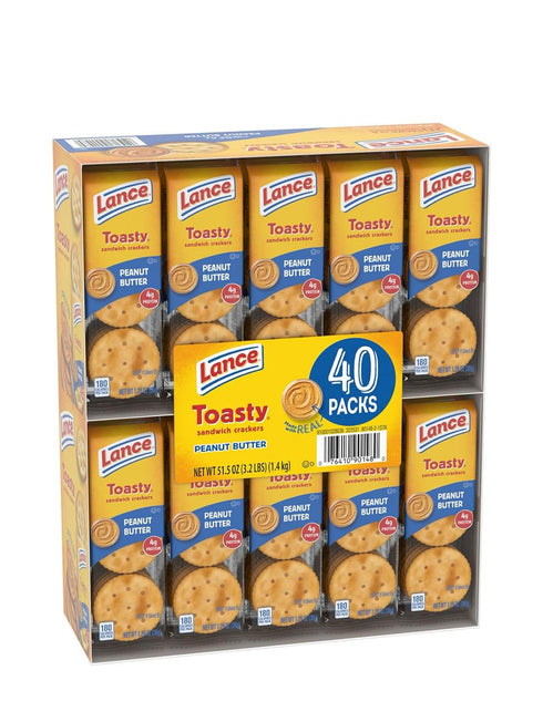 generic 2 Packs 40 4g Crispy Peanut Butter Sandwich Crackers - of Units - Made with Real Peanut Butter, Protein