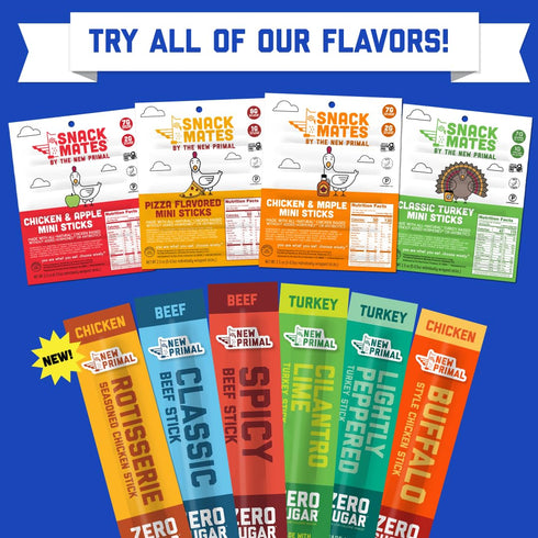 Whole30 8g 90 20 Pack The New Primal Grass Fed Beef Sticks, Keto, Gluten Free Healthy Snacks for Adults, Sugar Free Low