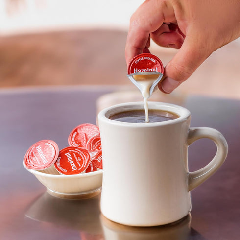 HEARTLAND 200 Non Dairy Liquid Coffee Creamer, Hazelnut, Single Serve Cups, Shelf Stable, No Refrigeration