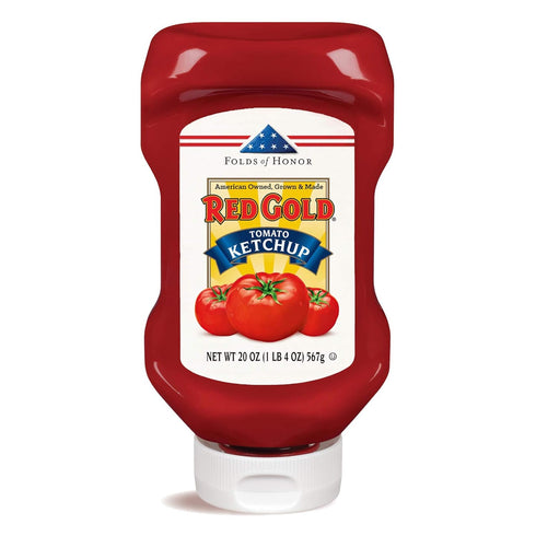 20oz (Pack 4) Red Gold Ketchup, (Regular) Squeeze Bottle, Bottles