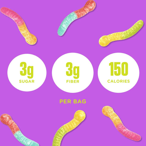 Gummy Gummies, 150g SmartSweets Worms, Gluten Free Healthy Snacks for Adults & Kids, Fun Chewy Candy, Low Calorie, Low