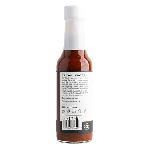 5 oz Chipotle Hot Sauce by Hook & Arrow - Gluten-Free, Paleo, Vegan, Low Carb, with Ghost Pepper - fl