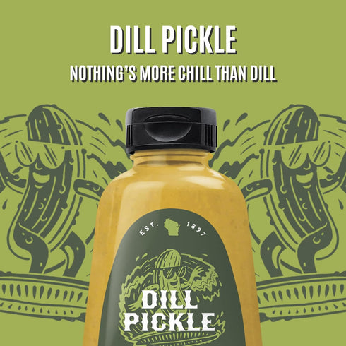 12 oz (Pack 4) Koops' Dill Pickle Mustard - Dill Mustard Spread, Flavored Condiment and Dip for Dressing, Sandwich