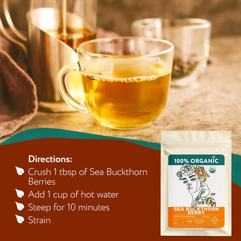 Immunity, 4 Organic Sea Buckthorn Berry Sea Buckthorn Tea, Dried Seaberry, Seabuckthorn Espino Amarillo Rich