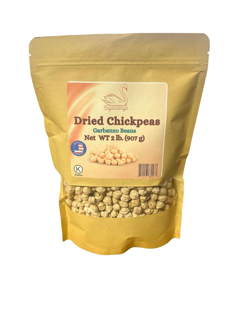 2lb (907g) Eleganceinlife Dried ChickPeas Made in USA, Kosher Garbanzo Beans
