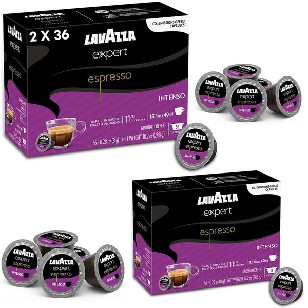 Lavazza Expert Espresso Intenso Capsules 72 Count Dark Roast Coffee Pods with