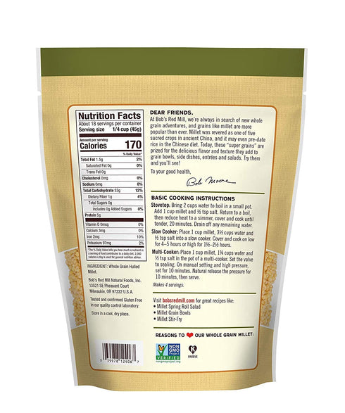 28 OZ (Pack 3) Bob's Red Mill Whole Grain Millet