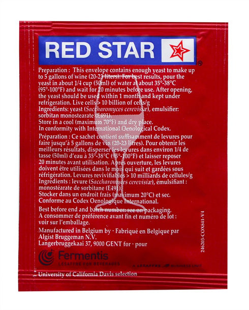 Red Star Premier Classique Wine Yeast for Wine Making x10, Formerly Montrachet