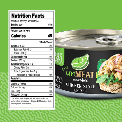 3 pack unMEAT Plant Based Meat | Easy to Prepare Plant Based Protein | Vegan Meat with Less Calories, Chicken Style