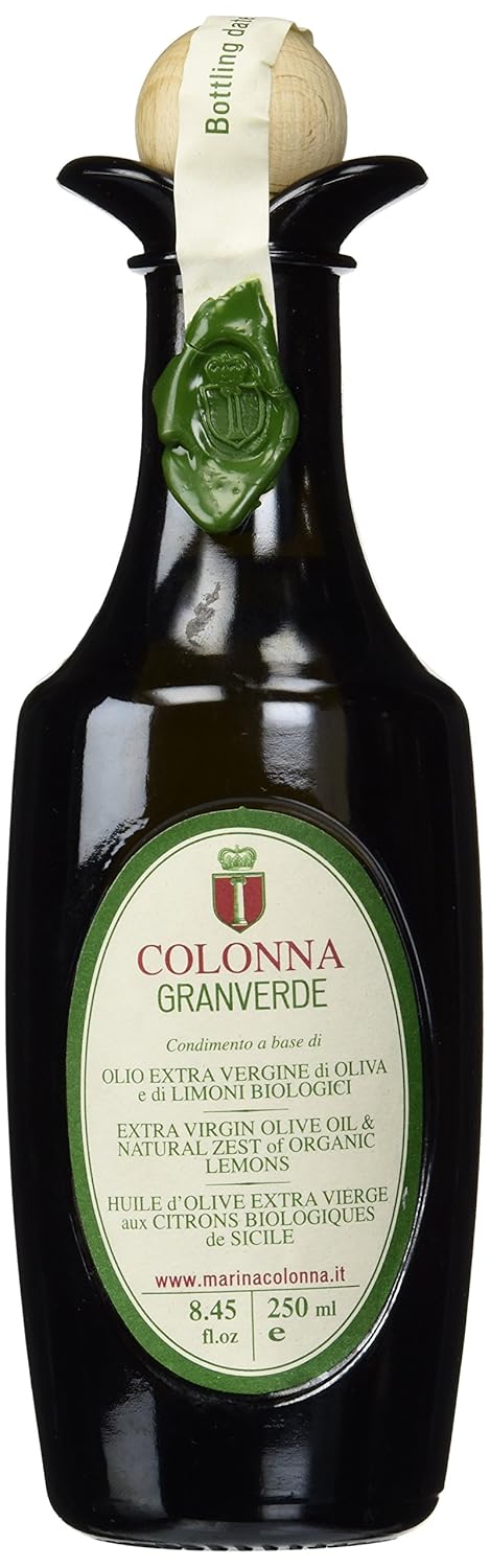 Colonna Granverde Italian Cold Extracted Extra Virgin Olive Oil with Organic Sicilian Lemons,2018 Harvest,