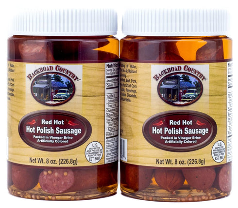 Backroad Country Red Hot Polish Sausage 8oz (Pack of 2)