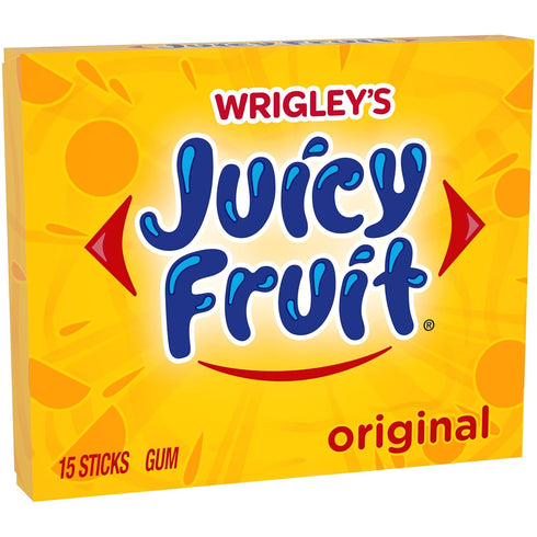 15 (Pack 4), 60 Wrigley Juicy Fruit Chewing Gum, Stick of Gum Pieces