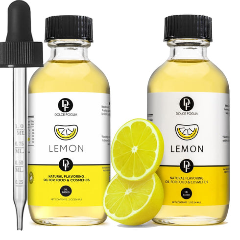 Dolce Flav Natural Lemon Extract 2 Ounce Oil-Soluble Kosher, Sugar-Free, Concentrated Fresh