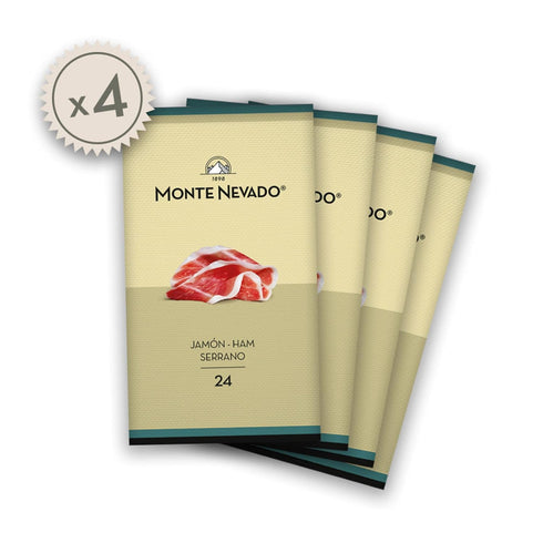 3 oz Pack 4 24 Monte Nevado Serrano Ham Sliced - Each, of Units - Months Avg Curing Time - Authentic Jamon Serrano
