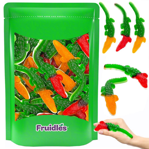 Fruidles Crocodiles Gummy Candy, Delicious Multicolor Fruit Flavors Gummies (4.4 Pounds)