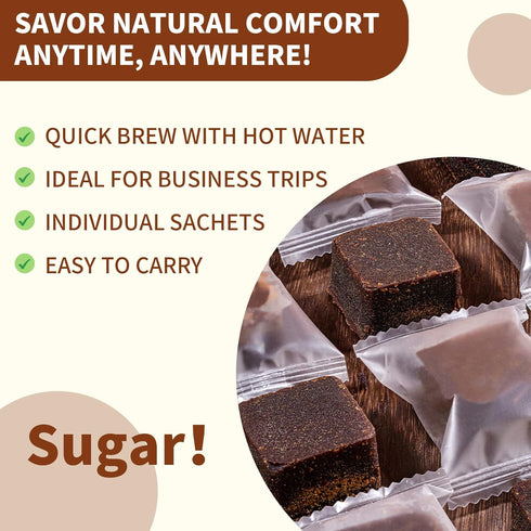 13.4oz(190g*2) Packaging Wanhua Hall Dark Brown Sugar with Red Dates & Ginger Handmade Ancient Craft Chinese Black