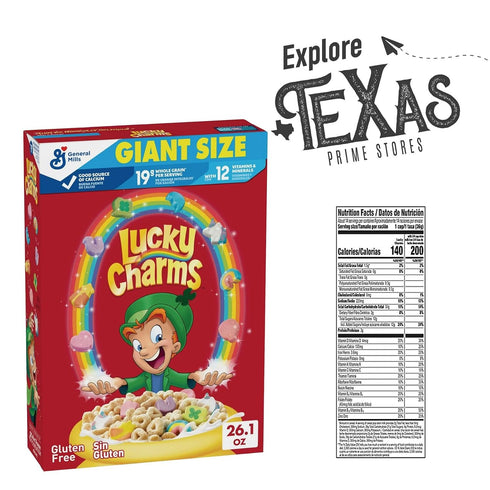 General Mills 4-Pack Lucky Charms of Giant Size Gluten-Free Kids Breakfast Cereal with Marshmallows
