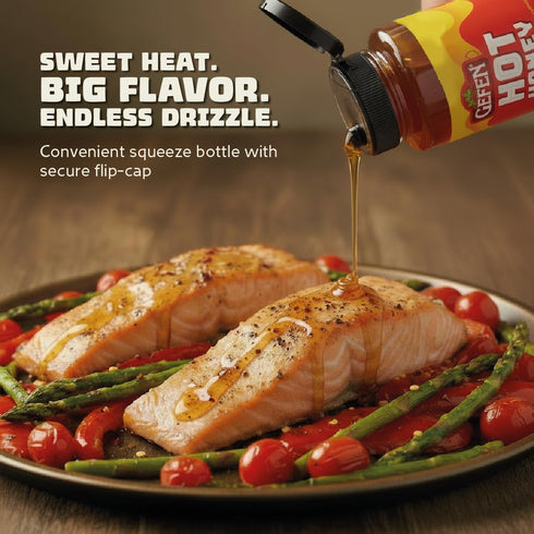12 oz (2 Pack) Gefen Hot Honey, | Sweet & Spicy Honey | Vinegar Free | Great for Drizzling, Marinades, Tea | Squeeze