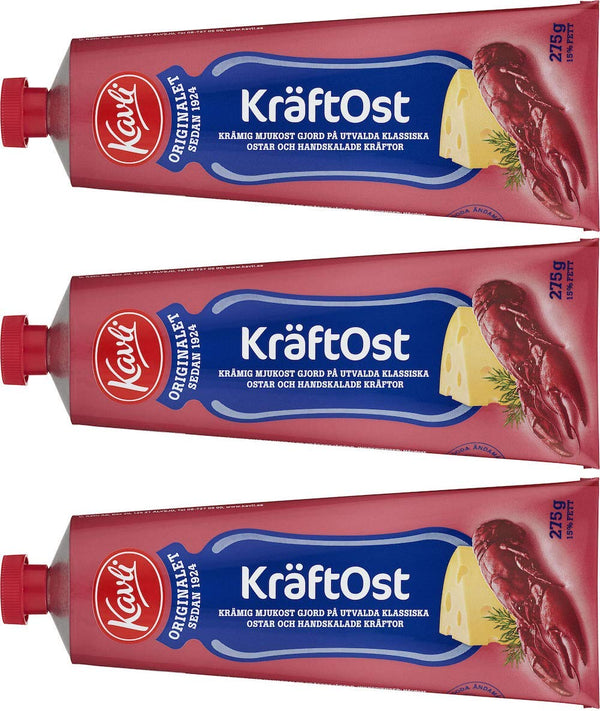 Kavli Kraeftost - Crayfish Cheese Spread, 275 g (Pack of 3)
