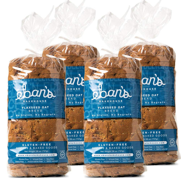 Ebans Bakehouse Fresh Baked Gluten-Free Flaxseed Oat Bread - 4 Loaves -