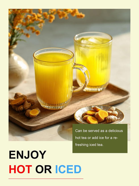 100 Count, TeeLux Ginger Turmeric Green Tea Bags, Smooth Steamed Green Tea with Spicy Ginger, Earthy Turmeric & Sweet