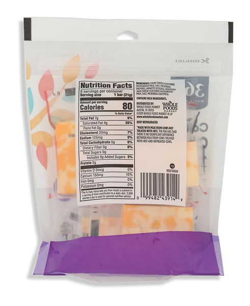 365 by Whole Foods Market COLBY 6 OZ Mild Cheese Bar Snack