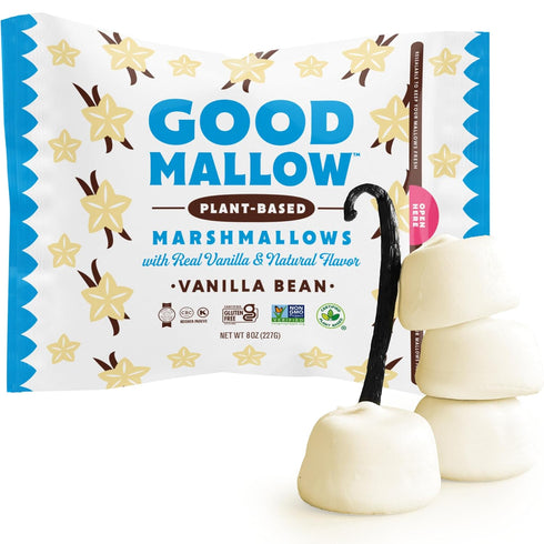 4 8oz. (Pack 4) GoodMallow Vegan Marshmallows - Large Kosher Halal Gluten Free Dairy Free Healthy- x Natural Gelatin