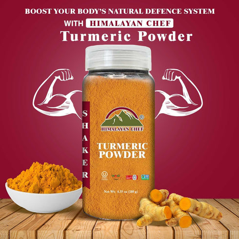 Pack Pack 4 Himalayan Chef Natural Spices Shaker Variety (Turmeric Powder, Black Pepper Garlic Salt Powder & Red