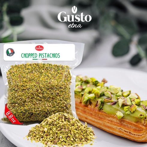 8.8 oz (250 Pistachios Chopped, g), Pistachios Raw unsalted, chopped Pistachio nuts for ice cream sundaes, Gusto Etna