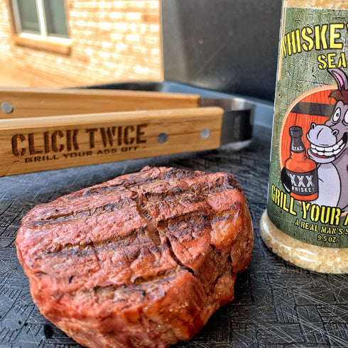 Whiskey Smoked Sea Salt by Grill Your As Off - Award Winning BBQ Rub for Beef, Steak, Burgers, Pork & Chicken, 9.5oz