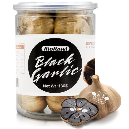 RioRand Whole Black Garlic Jar, 130g Aged for Full 90 Days, 0.28 Pounds