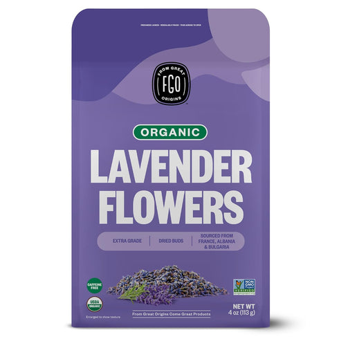 FGO Organic Dried Lavender Flowers, Extra Grade Dried Buds, Imported From France