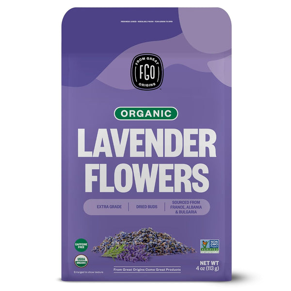 FGO Organic Dried Lavender Flowers, Extra Grade Dried Buds, Imported From France