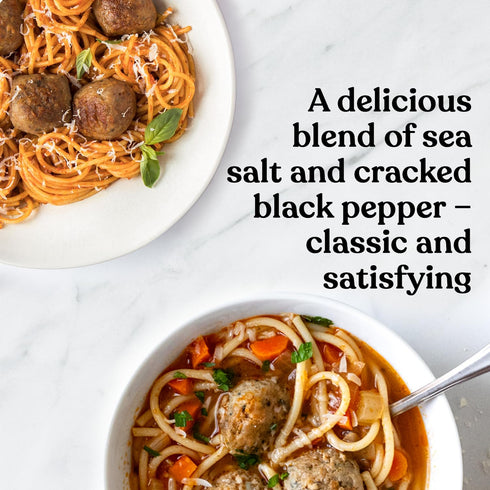 16g 10 oz Amylu Foods Sea Salt & Cracked Black Pepper Chicken Meatballs, Natural Ingredients, of Protein, Chicken