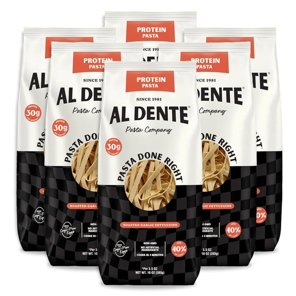 Al Dente Protein Pasta Roasted Garlic Fettuccine 30g High Protein, Lower Carb,