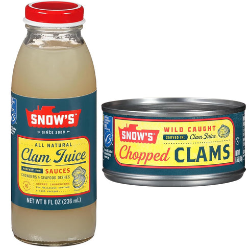 Snow's Clam Essentials Bundle - 1 Bottle Juice and 1 Can Chopped