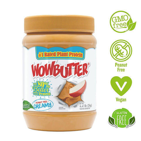 4.4lb 2 Pack Wowbutter Natural Peanut Free Creamy Jars