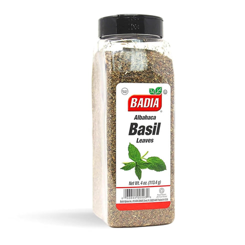 4 oz (Pack 6) Badia Basil Leaves, of Premium Dried Basil for Cooking, Seasoning, and Garnishing