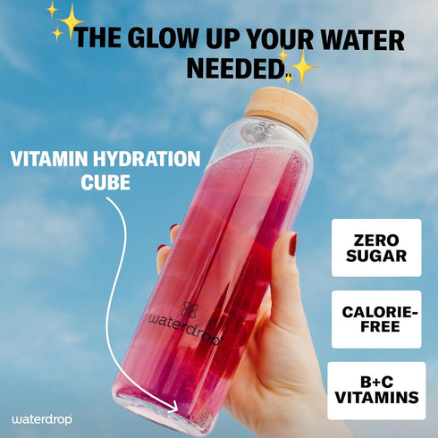 Pack, 48 Count Waterdrop Hydration Cubes Mixed Berry Variety Zero Sugar Electrolyte & Vitamin Drink Mix, Flavored Water