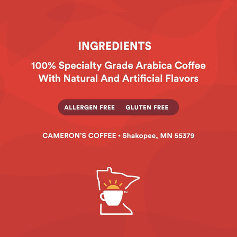 12 (Pack 6) Cameron's Coffee Roasted Ground Coffee Bag, Eggnog Latte, Smooth Flavored Coffee, Sustainable, Small-batch