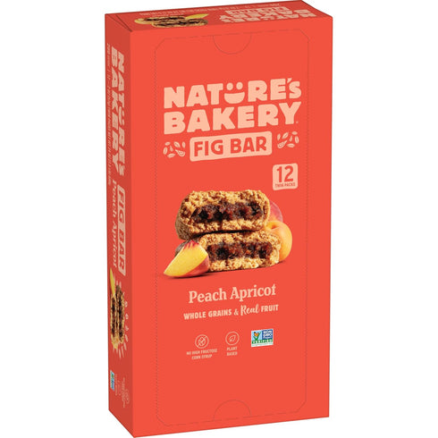 Natures Bakery Whole Wheat Fig Bars, Peach Apricot, Real Fruit, Vegan, Non-GMO,