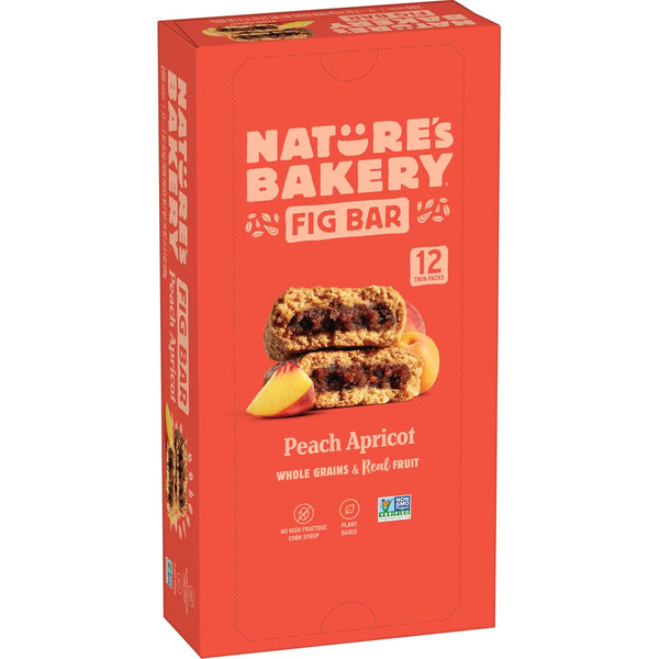 Natures Bakery Whole Wheat Fig Bars, Peach Apricot, Real Fruit, Vegan, Non-GMO,