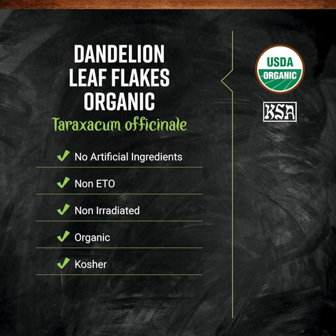 16 (Pack 1) Frontier Co-op Organic Dandelion Leaf, Cut and Sifted - Dried for Loose Tea, Caffeine-Free Coffee